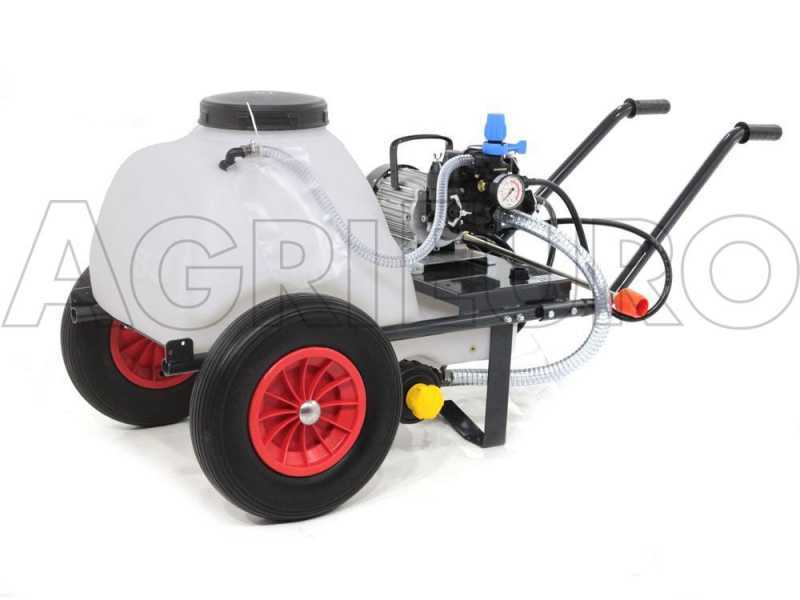 Groupe motopompe de pulv&eacute;risation Comet MC 25 - moteur monophas&eacute; sur chariot avec cuve 80l