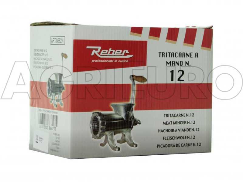 Reber 8682N n&deg;12 - Hachoir &agrave; viande manuel &agrave; manivelle de comptoir - en fonte