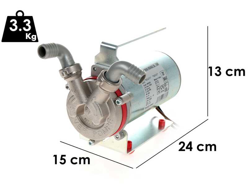Rover Marina Mini Novax 20 - Pompe &eacute;lectrique de transfert en alliage anticorrosion - 24 V
