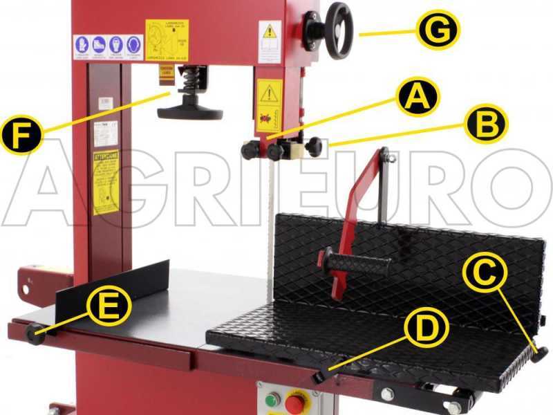 Scie &agrave; ruban pour bois de chauffage professionnelle AgriEuro 600 RE - triphas&eacute;e 3 CV