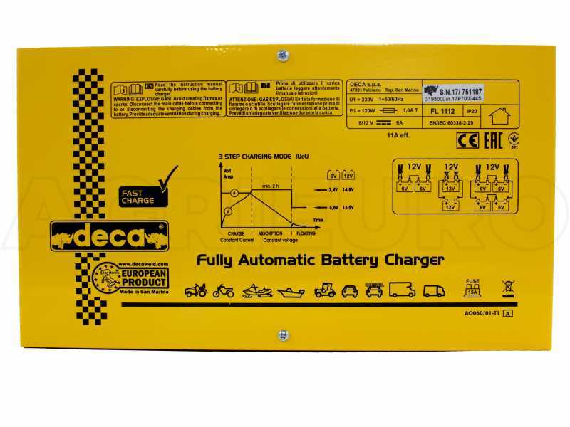 Deca FL 1112 - Chargeur de voiture et moto - &eacute;lectronique - monophas&eacute; - pour batteries 6-12V