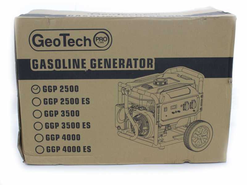 GeoTech Pro GGP 2500 - Groupe &eacute;lectrog&egrave;ne 2.2 KW monophas&eacute; &agrave; essence - sur chariot