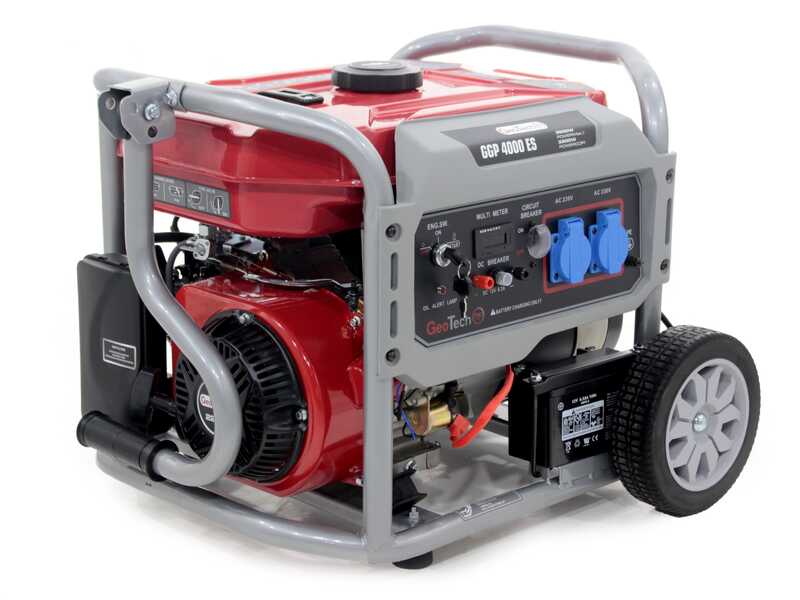 GeoTech Pro GGP 4000 ES - Groupe &eacute;lectrog&egrave;ne sur chariot avec AVR 3.6 KW - Continue 3.2 kw Monophas&eacute;