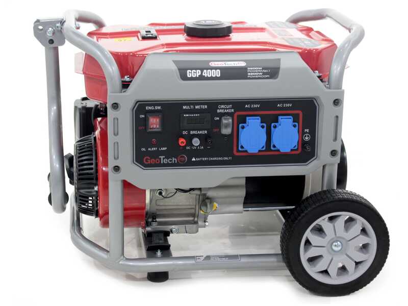 GeoTech Pro GGP 4000 - Groupe &eacute;lectrog&egrave;ne 3.6 KW monophas&eacute; &agrave; essence - sur chariot