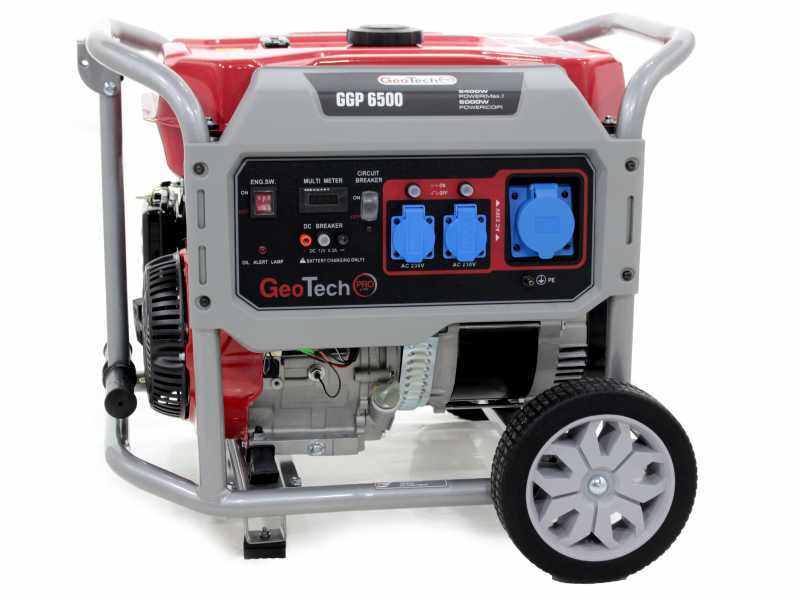 GeoTech-Pro GGP 6500 - Groupe &eacute;lectrog&egrave;ne sur chariot avec AVR 5.4 kW - Continue 5 kw Monophas&eacute;