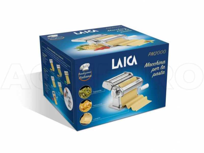 Laica PM2000 - Laminoir - Machine &agrave; p&acirc;tes manuelle en INOX