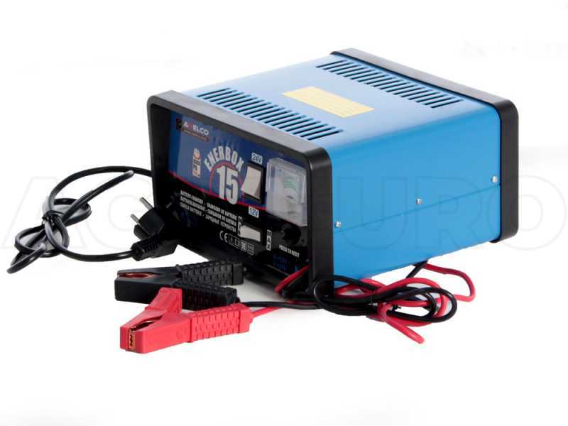 Chargeur de batterie 24 V / 230 V en métal bleu