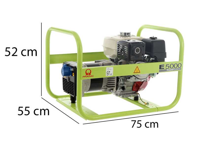 Pramac E 5000 - Groupe &eacute;lectrog&egrave;ne 4.6 KW monophas&eacute; &agrave; essence - avec moteur Honda GX 270