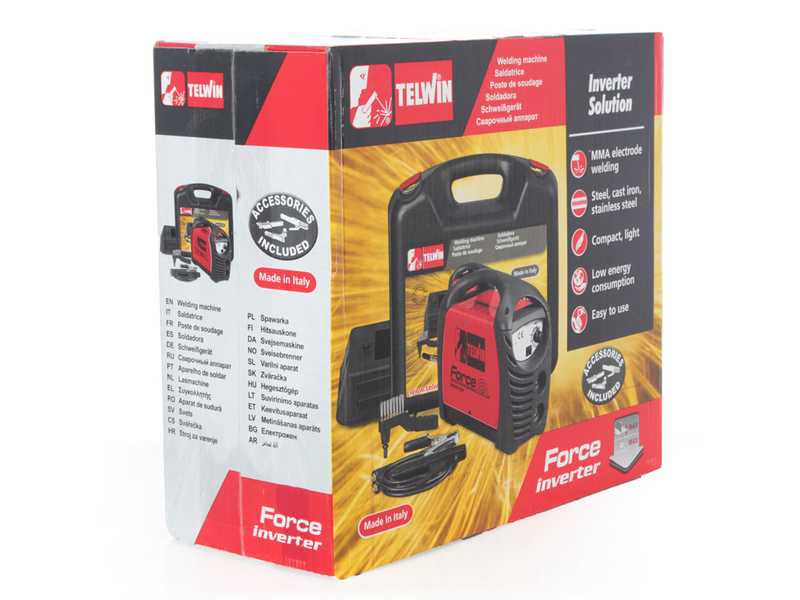 Poste &agrave; souder inverter &agrave; &eacute;lectrode courant continu Telwin FORCE 165 - puissance 150 A - kit