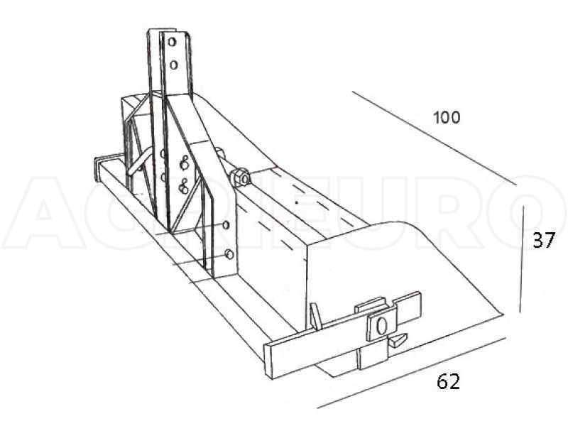 Godet arri&egrave;re pour tracteur GeoTech avec lame de 100 cm - S&eacute;rie m&eacute;dium - Capacit&eacute; 300 kg