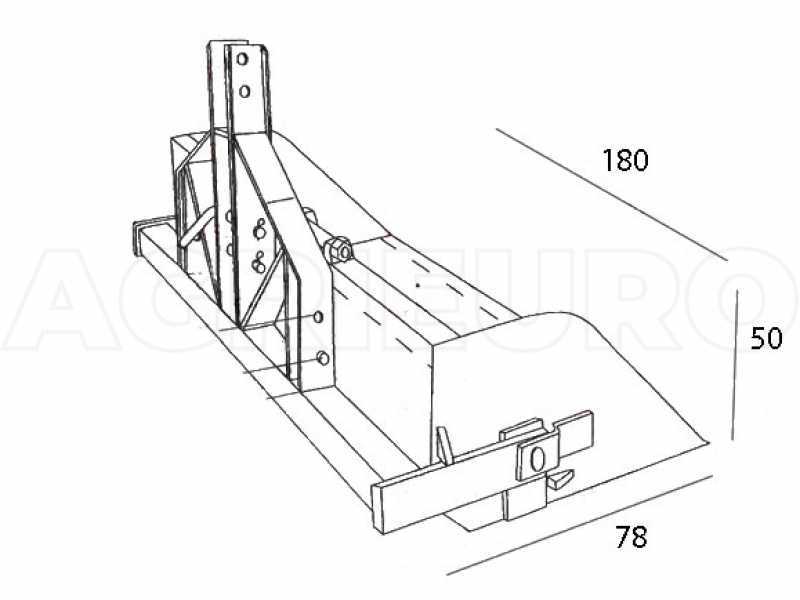 Godet post&eacute;rieur pour tracteur GeoTech de 180 cm - S&eacute;rie lourde - Capacit&eacute; charge 700 Kg