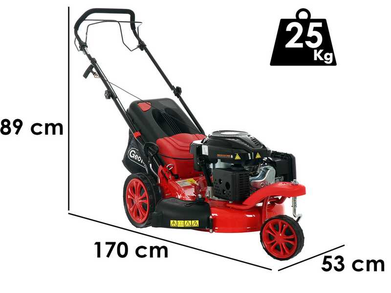 GeoTech Pro S47-3 BMSWG - Tondeuse &agrave; gazon thermique autotract&eacute;e - Monoroue pivotante 