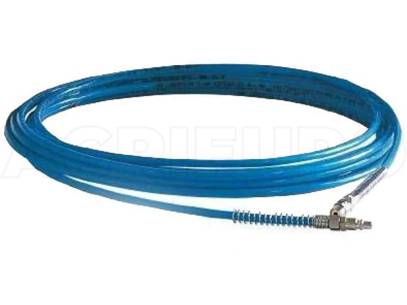 Tuyau pneumatique 50 m en polyur&eacute;thane diam&egrave;tre 8/10 avec raccords rapides mont&eacute;s