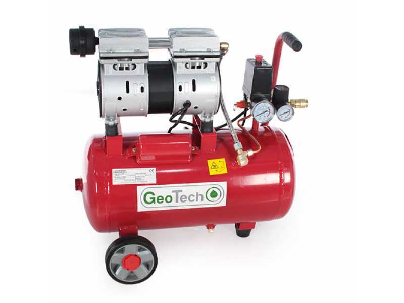 GeoTech S-AC 24.8.10 - Compresseur d'air &eacute;lectrique silencieux 24L oilless - Moteur 1 CV