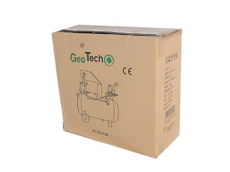 Compresseur &eacute;lectrique 50 L air comprim&eacute; GeoTech AC 50.8.20 - moteur 2 HP