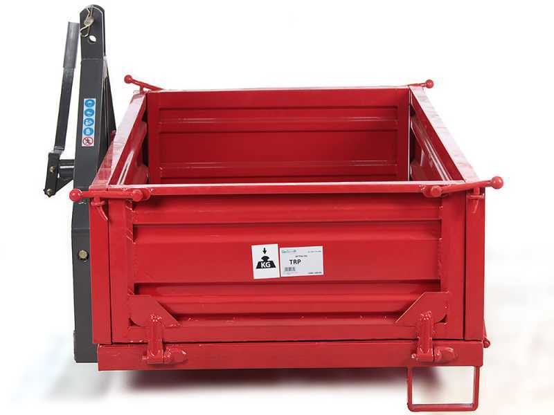 Benne 3 points pour tracteur GeoTech TRP 180 - Basculante - 3 ridelles amovibles