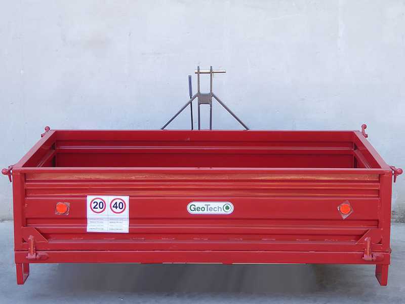 Benne 3 points pour tracteur GeoTech TRP 180 - Basculante - 3 ridelles amovibles