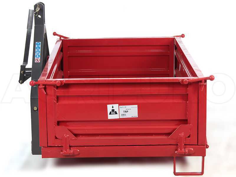 Benne 3 points pour tracteur GeoTech TRP 160 - Basculante - 3 ridelles ouvrables