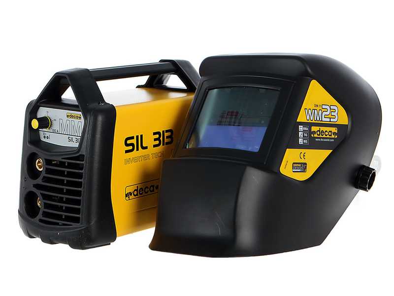 Poste &agrave; souder inverter MMA Deca SIL 313 - 130 A - 230V - accessoires + masque WM23