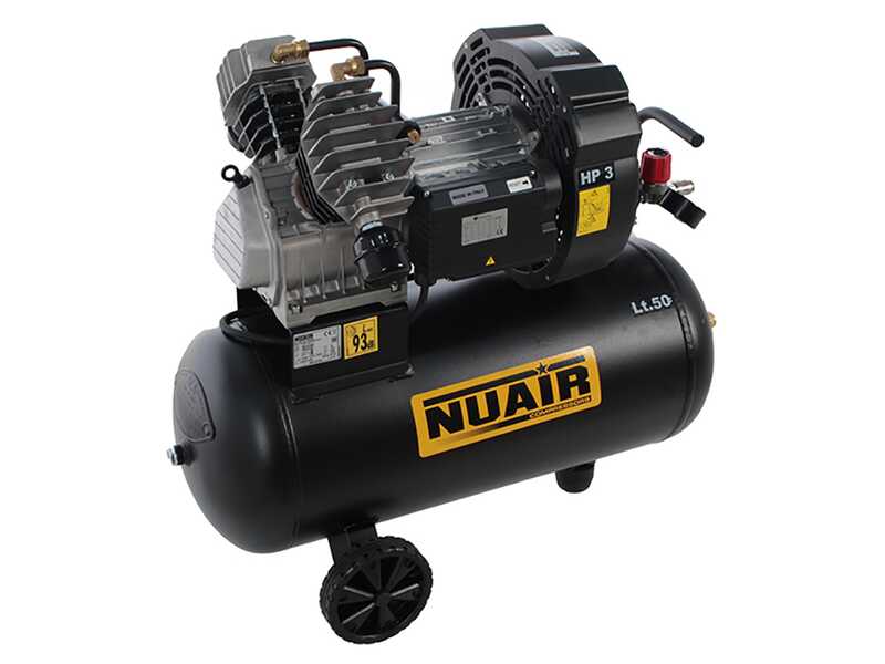 Nuair GVM/50 - Compresseur d'air &eacute;lectrique - Sur chariot culasse en V moteur 3 CV - 50 L