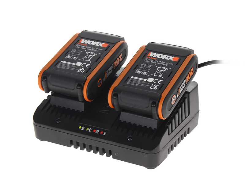 Worx WG779E - Tondeuse &agrave; gazon &agrave; batterie - 2x20V/2,5Ah - Coupe 34 cm