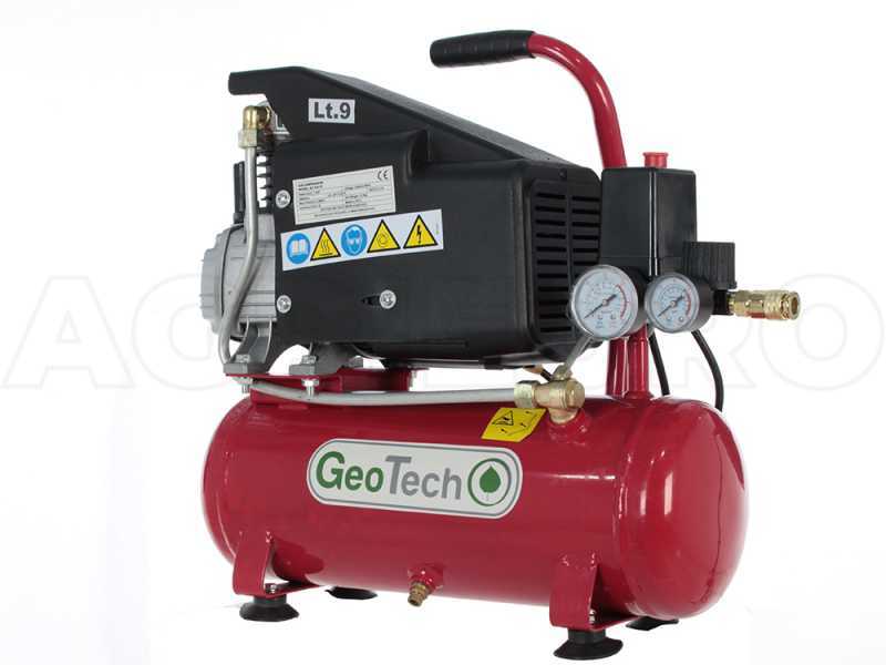 GeoTech AC9-8-15 - Compresseur &eacute;lectrique compact portatif - Moteur 1.5 CV - 9 L air comprim&eacute;