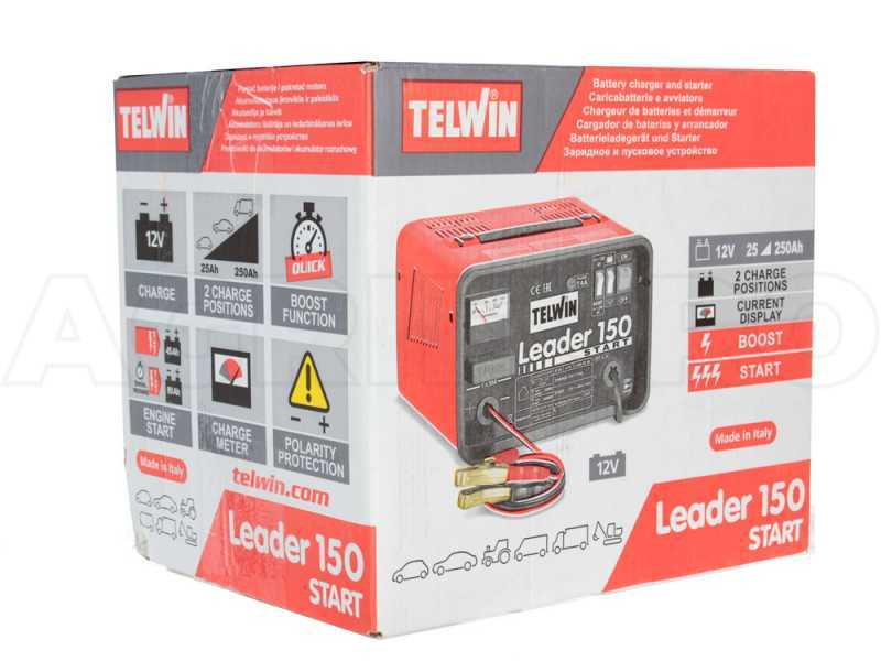 Chargeur de batterie et d&eacute;marreur Telwin Leader 150 - batteries WET/START-STOP &agrave; tension 12V