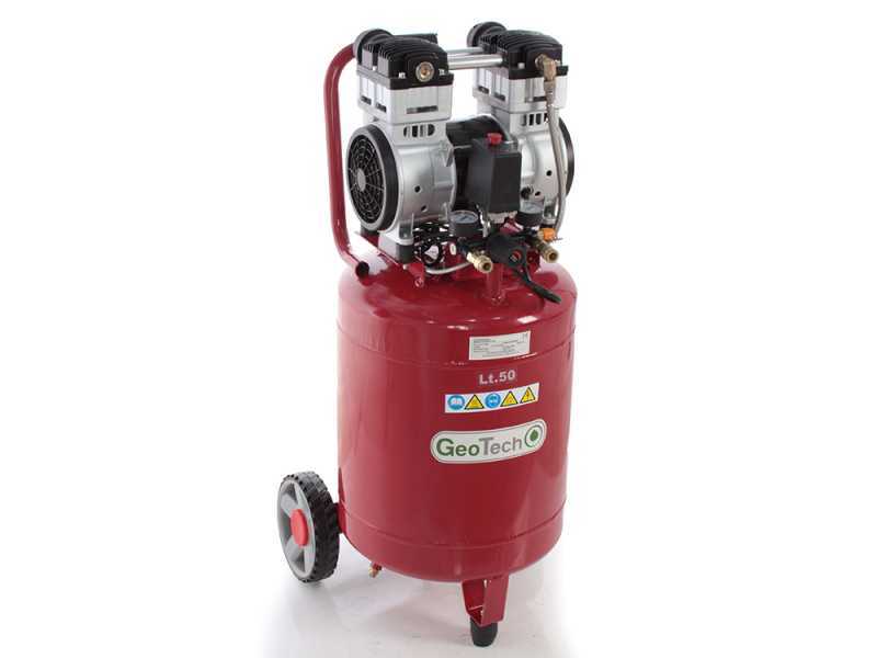 GeoTech S-AC50V-10-15C - Compresseur &eacute;lectrique oilless - Moteur 1.5 CV - 50 L Vertical silencieux