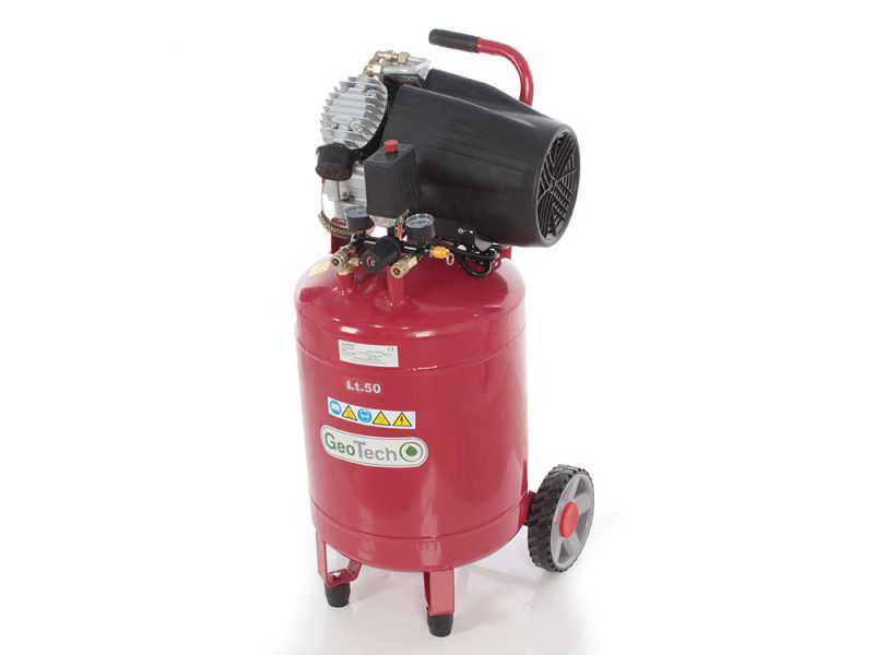 GeoTech AC50V-10-30VC - Compresseur d'air &eacute;lectrique sur chariot vertical - Moteur 3 CV - 50 L air comprim&eacute;