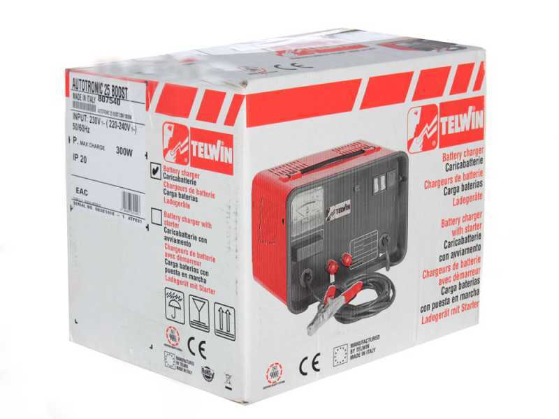 Telwin Autotronic 25 Boost - Chargeur de voiture et mainteneur de charge - batteries au plomb 12/24V