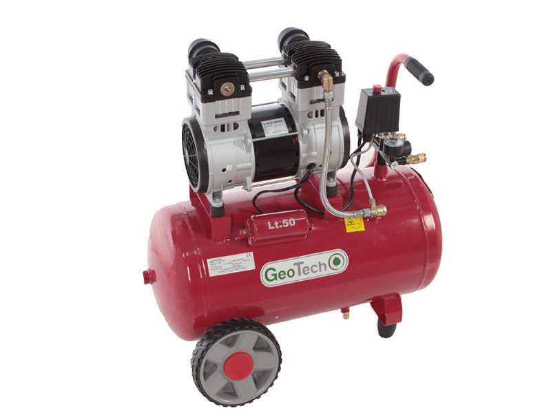 GeoTech S-AC 50-10-15C - Compresseur &eacute;lectrique silencieux 50 L oilless - moteur 1.5 CV