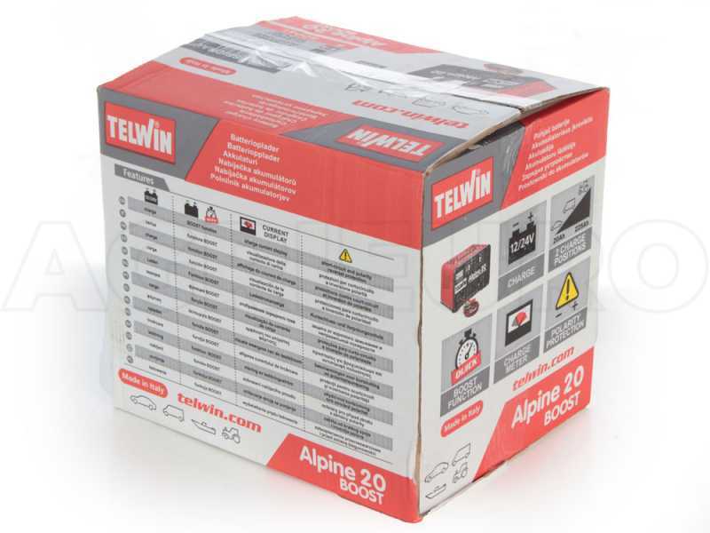 Telwin Alpine 20 Boost - Chargeur de batterie - batteries humides d'une tension de 12/24V - 300W