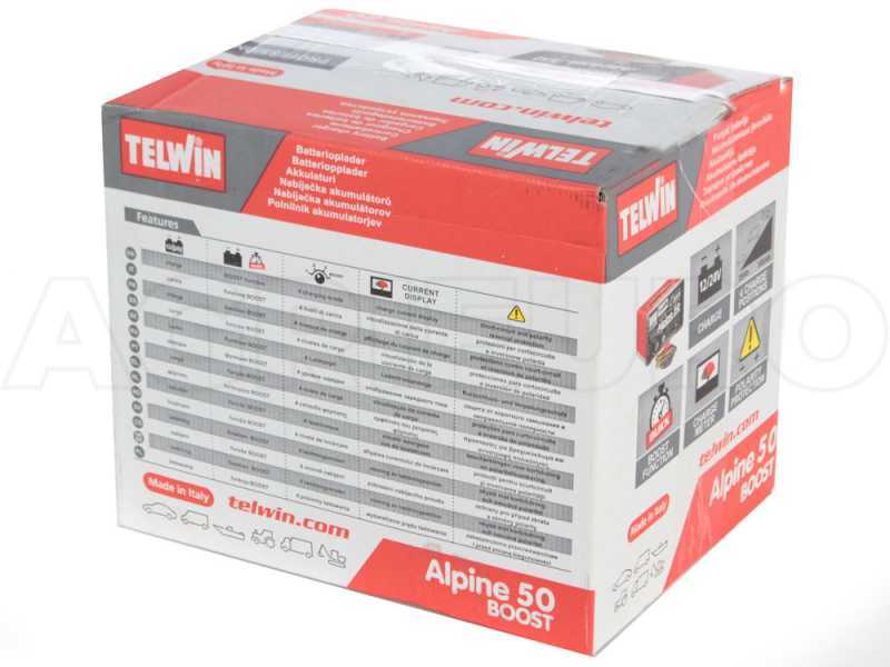 Telwin Alpine 50 Boost - Chargeur de batterie - batteries humides d'une tension de 12/24V - 1000W