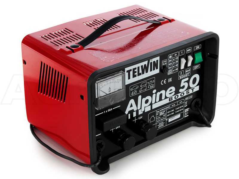 Telwin Alpine 50 Boost - Chargeur de batterie - batteries humides d'une tension de 12/24V - 1000W