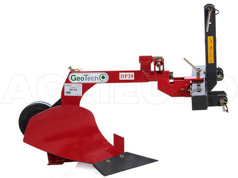 Geotech DP20 - Charrue mono-soc avec structure renforc&eacute;e - Pour tracteurs avec attelage &agrave; trois points