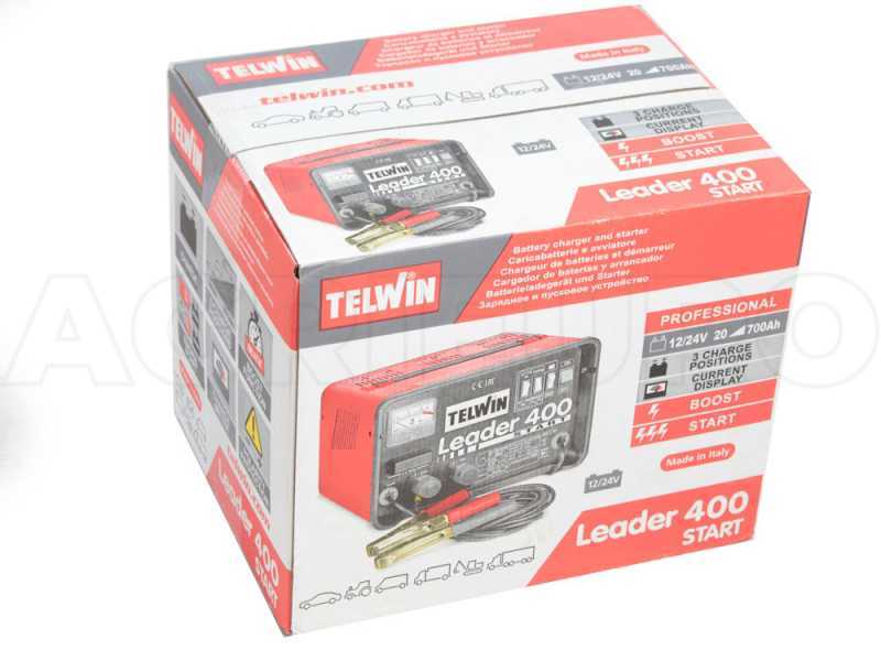 Chargeur de batterie auto et d&eacute;marreur Telwin Leader 400 Start - batteries WET/START-STOP 12/24V