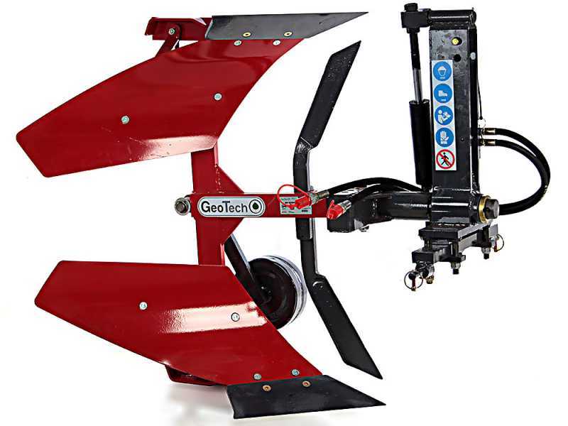 GeoTech DKH &ndash; Charrue r&eacute;versible hydraulique &agrave; versoir &ndash; Pour tracteurs avec attelage &agrave; trois points