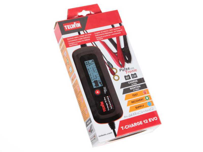 Telwin T-Charge 12 EVO - Chargeur de batterie et mainteneur de charge, testeur - &eacute;cran LCD - batteries 6/12V