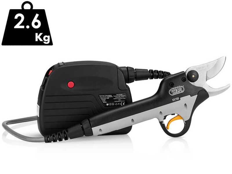 S&eacute;cateur &eacute;lectrique de taille Volpi Kamikaze KV700, batterie Li-ion 4,4 Ah - Diam&egrave;tre de coupe 40 mm