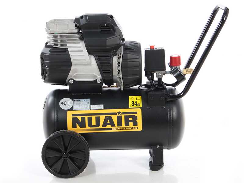 Nuair Sil Air 244/24 - Compresseur d'air &eacute;lectrique sur chariot - 1.5 CV - 24 L oilless - Silencieux