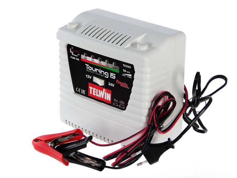 Telwin Touring 15 - Chargeur de batterie - batteries de 12 et 24 V - signalisation LED de la charge