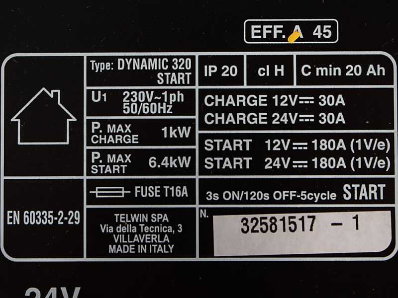 Telwin Dynamic 320 Start - Chargeur de voiture et d&eacute;marreur - batteries humides/d&eacute;marrage-arr&ecirc;t 12/24V