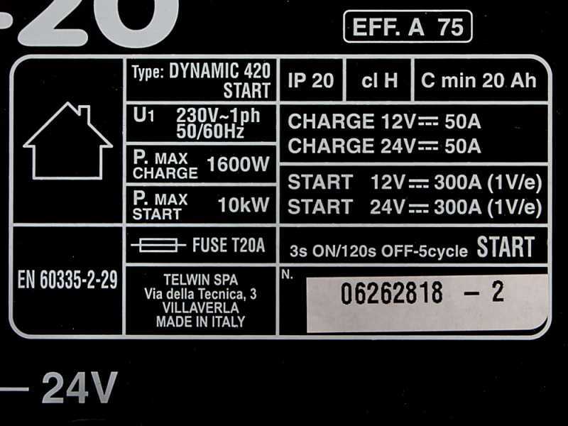 Chargeur de batterie démarreur DYNAMIC 420-12-24V