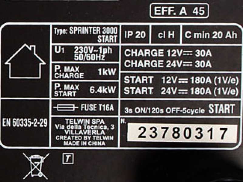 Telwin Sprinter 3000 Start - Chargeur de voiture et d&eacute;marreur - batteries humides/d&eacute;marrage-arr&ecirc;t 12/24V