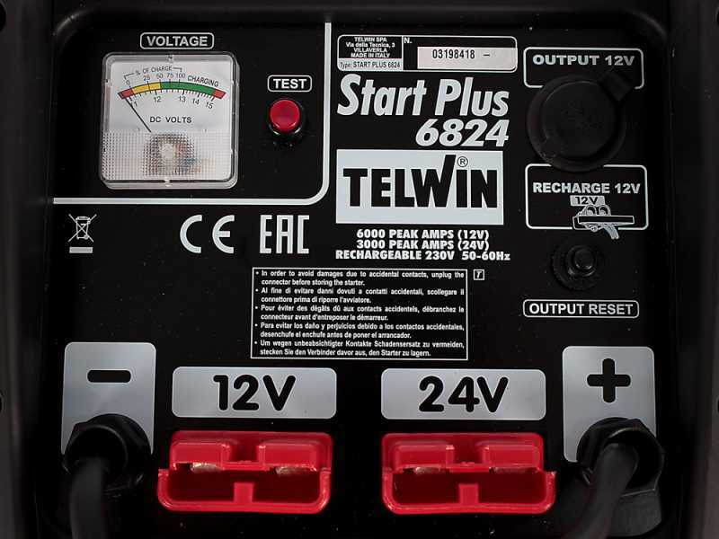 Telwin Start Plus 6824 - D&eacute;marreur &agrave; batterie - batteries 24V et 12V - chargeur de batterie inclus