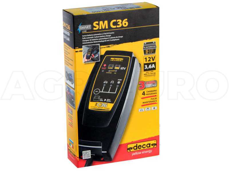 Deca SM C36 - Chargeur de voiture automatique - 12V - batteries de voiture et moto jusqu'&agrave; 75A