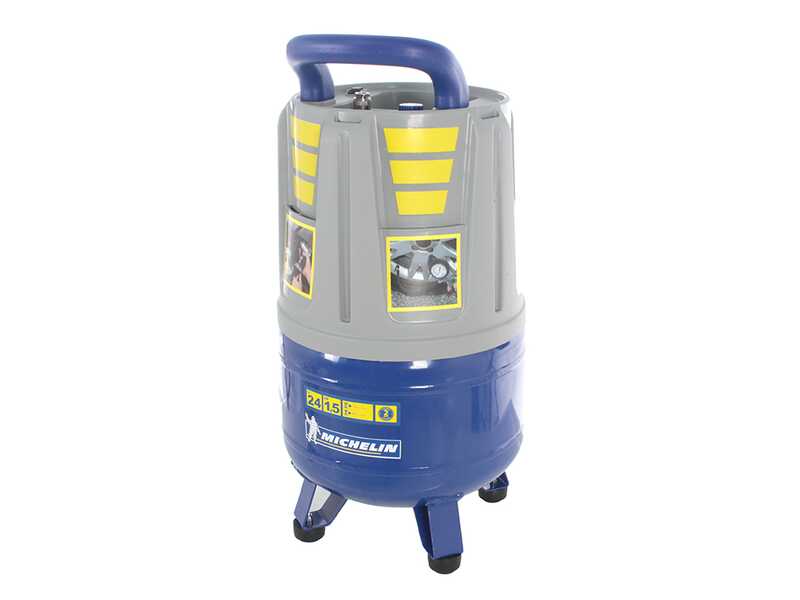 Michelin MVX 24 - Compresseur d'air &eacute;lectrique portatif monophas&eacute;, oil-less - Moteur 1.5 CV - 24 L