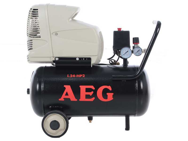 Compresseur &eacute;lectrique sur chariot AEG L24/2 moteur 2 HP - 24 L