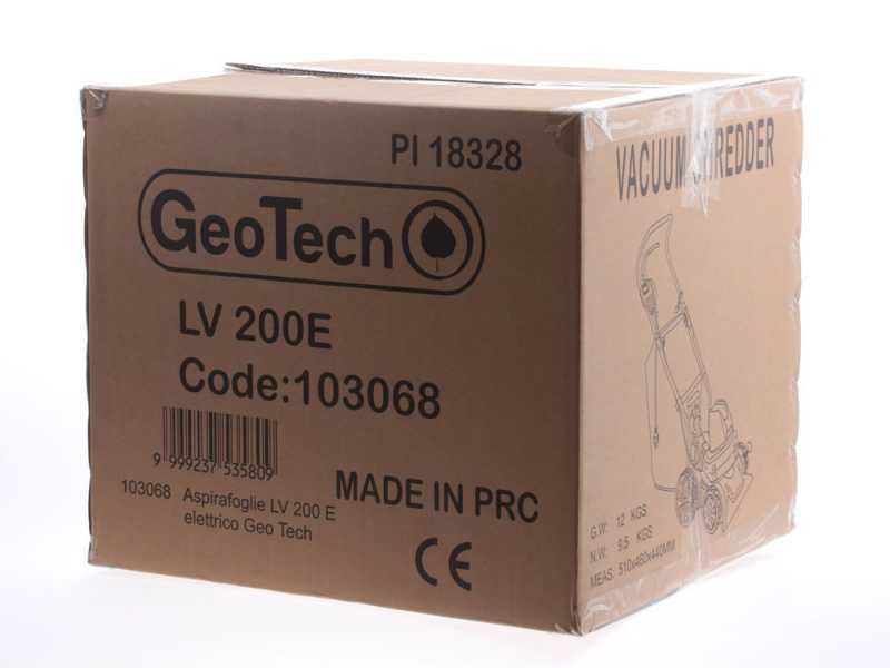 GeoTech LV 200 E Aspirateur de feuilles &agrave; roues - moteur &eacute;lectrique 1600W - Bac 45L - Souffleur