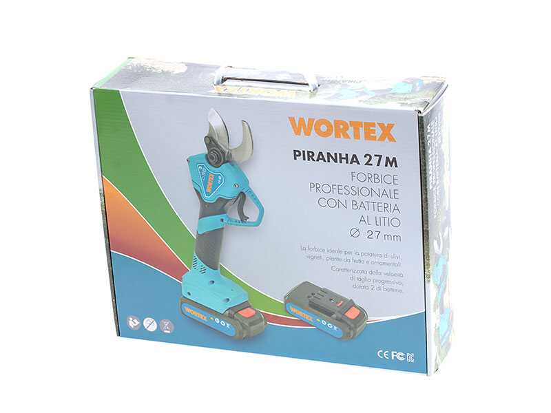 S&eacute;cateur &eacute;lectrique de taille Wortex Piranha 30-M, batterie Li-ion de 2 Ah - Diam&egrave;tre de coupe 27 mm